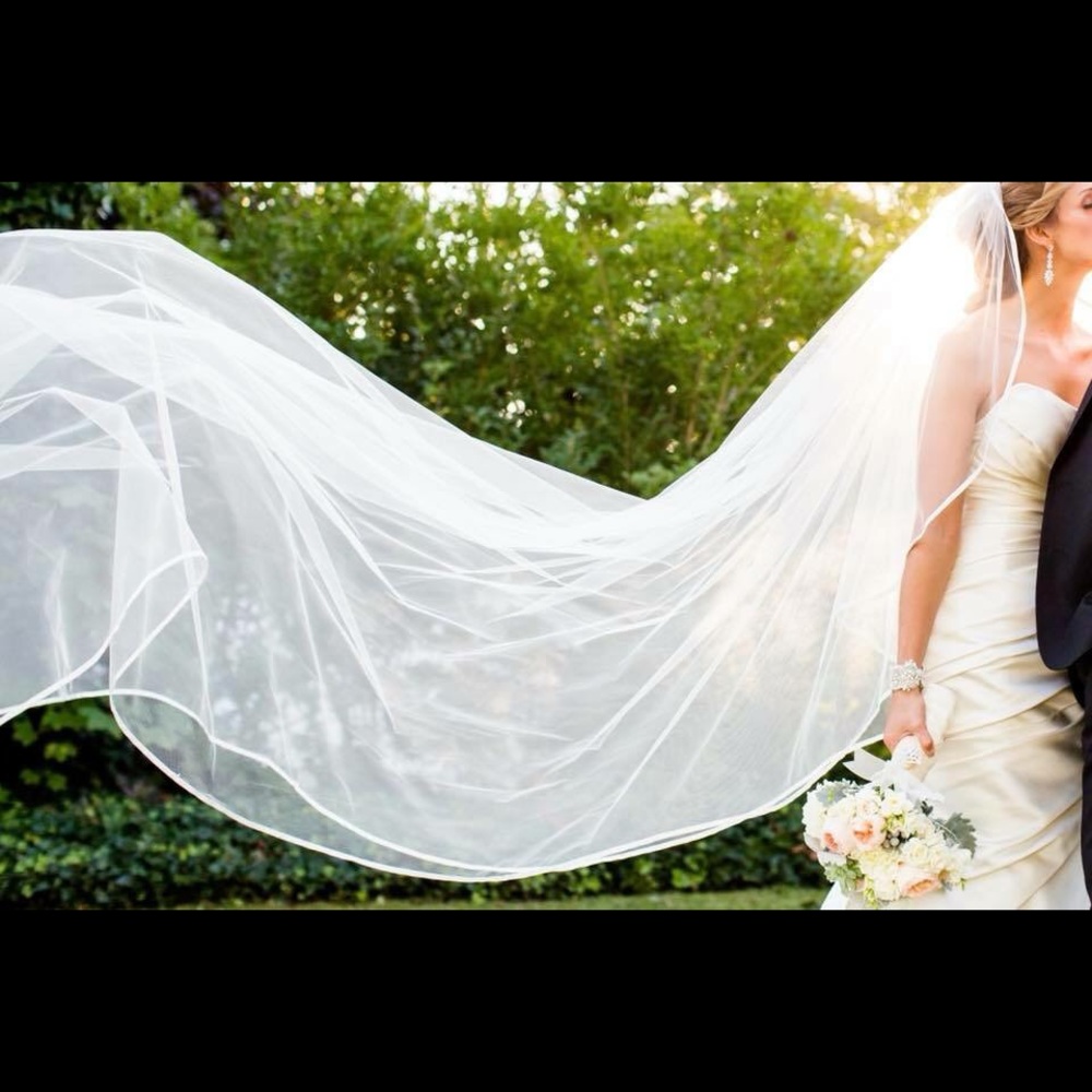 Toni Federici ivory cathedral length veil